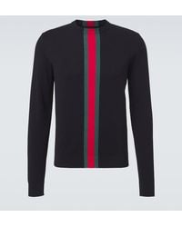Gucci - Web Stripe Cotton Sweater - Lyst