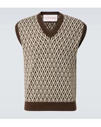 Valentino - Toute La V Virgin Wool Sweater Vest - Lyst