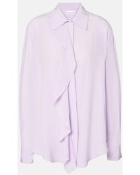 Victoria Beckham - Ruffled Silk Blouse - Lyst