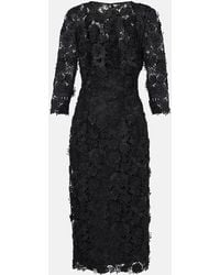 Carolina Herrera - Vestido Midi De Encaje - Lyst
