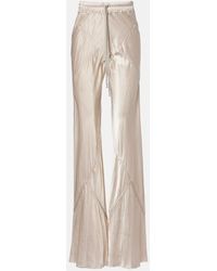 Rick Owens - Satin Flared Pants - Lyst