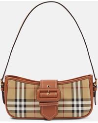 Burberry - Check-print Faux-leather Shoulder Bag - Lyst