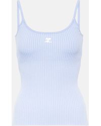 Courreges - Logo Ribbed-knit Tank Top - Lyst