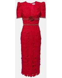 Rebecca Vallance - Robe Midi En Dentelle A Ornements - Lyst