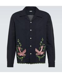 Bode - Besticktes Hemd Rosefinch aus Leinen - Lyst