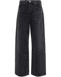 Agolde Denim High-Rise Jeans Pieced Angle in Schwarz Damen Bekleidung Jeans Ausgestellte Jeans 