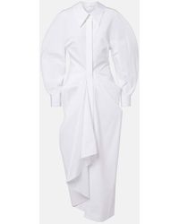 Givenchy - Draped Cotton Poplin Shirt Dress - Lyst
