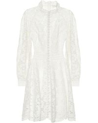 Zimmermann Minikleid Bells aus Spitze - Weiß