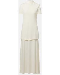 Jil Sander - Layered Crepe Maxi Dress - Lyst