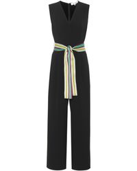 Diane von Furstenberg Jumpsuit Aus Crêpe Mit Wickeleffekt Und Gürtel - Schwarz