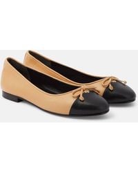Tory Burch - Bow Leather Ballet Flats - Lyst