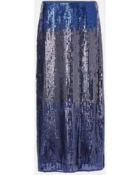 RIXO London - Kelly Sequined Midi Skirt - Lyst