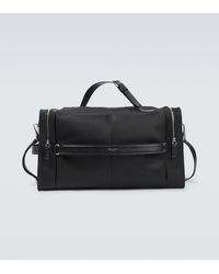 Saint Laurent Leather-trimmed Duffle Bag - Black