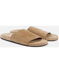 The Row - Hugh Suede Slides - Lyst