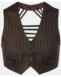Jean Paul Gaultier - Pinstripe Cropped Wool-blend Vest - Lyst