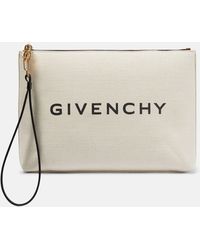 Givenchy - Logo Cotton-blend Canvas Clutch - Lyst