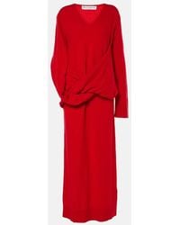 JW Anderson - Draped Asymmetric Wool-Blend Dress - Lyst