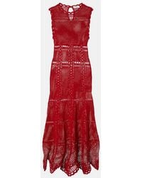Erdem - Cotton Crochet Midi Dress - Lyst