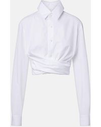 Jean Paul Gaultier - Cropped Cotton Poplin Shirt - Lyst