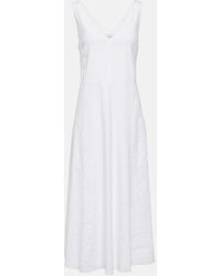Vince - Linen-Blend Midi Dress - Lyst