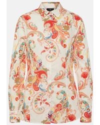 Etro - Chemise En Coton Melange A Motif Cachemire - Lyst