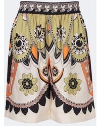La DoubleJ - Printed Silk Twill Bermuda Shorts - Lyst