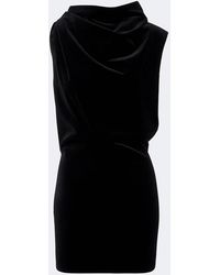 KHAITE - Astor Draped Cotton Velvet Minidress - Lyst
