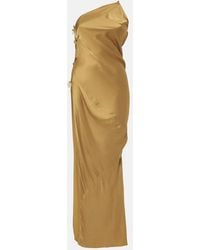 Rick Owens - Taco One-Shoulder Tie-Embellished Satin Dress - Lyst