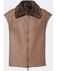JOSEPH - Nico Reversible Leather And Shearling Vest - Lyst
