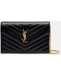 Saint Laurent - Cassandre Matelasse Envelope Leather Wallet On Chain - Lyst