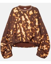 Dries Van Noten - Printed Gathered Cotton Sweatshirt - Lyst