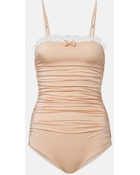 Chloé - Body Fruncido Con Encaje - Lyst