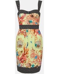 Dolce & Gabbana - Capri Printed Cotton Minidress - Lyst