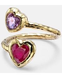 Octavia Elizabeth - Moi And Toi 18Kt Ring With Sapphires And Rubies - Lyst