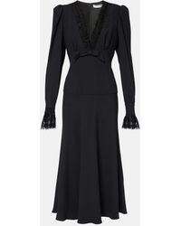 Alessandra Rich - Envers Lace-Trimmed Satin Midi Dress - Lyst