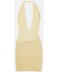 AYA MUSE - Sequined Halterneck Mini Dress - Lyst
