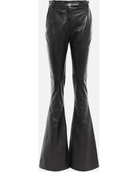The Attico - Leather Flared Pants - Lyst