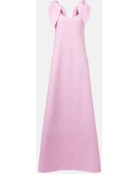 Oscar de la Renta - Bow-Detail Wool-Blend Maxi Dress - Lyst