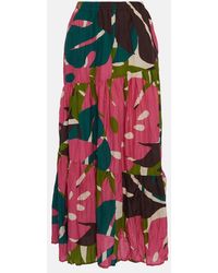 Velvet - Lydia Printed Cotton And Silk Maxi Skirt - Lyst