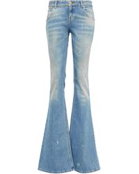 Blumarine Distressed Mid-rise Flared Jeans - Blue