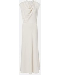 Brunello Cucinelli - Draped Wool-Blend Maxi Dress - Lyst