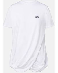 Loewe - Double L Draped Cotton T-Shirt - Lyst