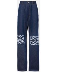 Loewe - Anagram Mid-rise Wide-leg Jeans - Lyst