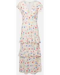 RIXO London - Meena Polka-Dot Tiered Maxi Dress - Lyst