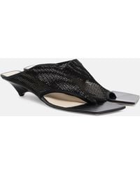 Christen - Edge Stretch Leather-Trimmed Mesh Mules - Lyst