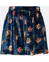 KENZO - Mini-jupe en velours a fleurs - Lyst