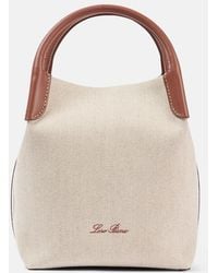 Loro Piana - Bale Small Leather-Trimmed Canvas Tote Bag - Lyst