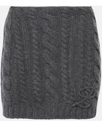 Blumarine - Cable-Knit Wool And Cashmere Miniskirt - Lyst