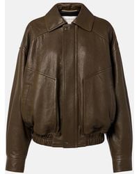 Saint Laurent - Leather Bomber Jacket - Lyst