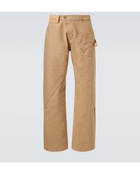 JW Anderson - Twisted Embroidered Cotton Wide-Leg Pants - Lyst